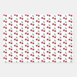 Retro Red Cherry Packaging Niedlich Artisan Christ Geschenkpapier Set