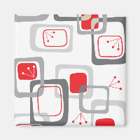 Retro Red Cherry Squares Magnet
