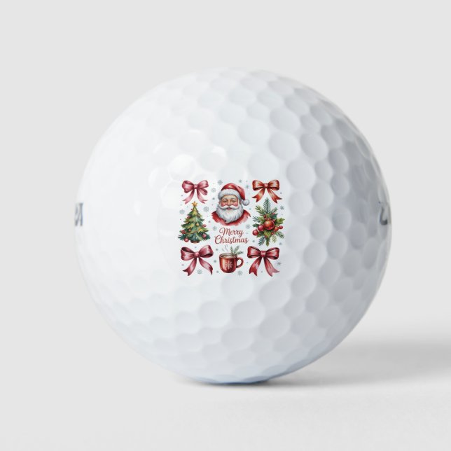 Retro Red Coquette Weihnachten Niedlichen Weihnach Golfball (Vorderseite)
