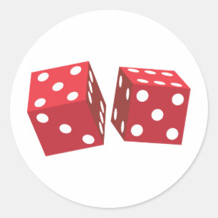 Retro Red Dice Runder Aufkleber