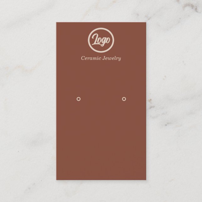 Retro Red Earring Juwelier Logo Business Card Visitenkarte (Vorderseite)