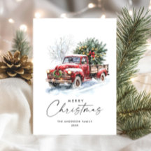 Retro Red Farm Truck Bohemischer Weihnachtsbaum