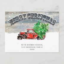 Retro Red Farm Truck Weihnachtsfeiertag