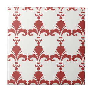 Retro Red Fleur-De-Lis-Muster Fliese