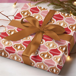 Retro Red Gold Weihnachtsbaumdekore Geschenkpapier