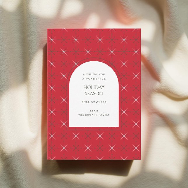 Retro Red Green Mid Century Moderne Ferienkarte (Von Creator hochgeladen)