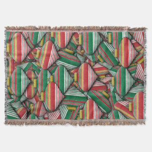 Retro Red Green Strip Design Ornament Muster Decke