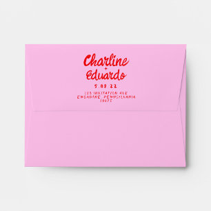 Retro Red Handwriting Wedding Gummistempel