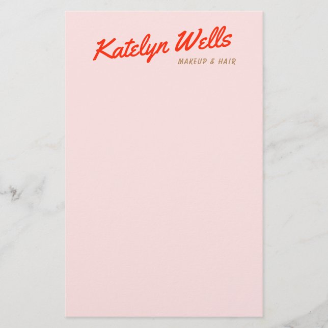 Retro Red Handwritten Script Typography Pink Flyer (Vorne)