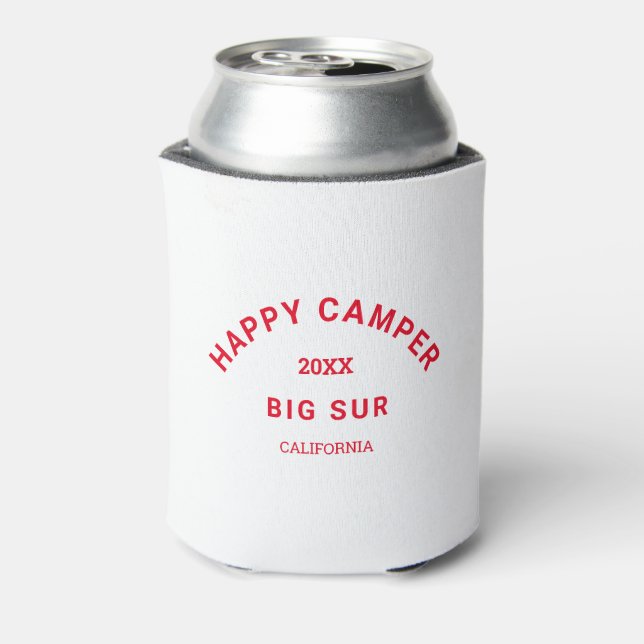 Retro Red Happy Camper Wappen Camp Crew Dosenkühler (Kanne Rückseite)