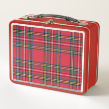 Retro Red Kariert Lunch Box