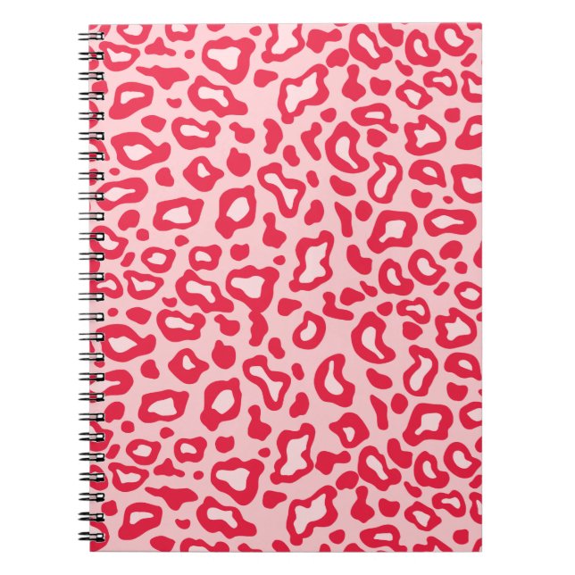 Retro Red Leopard Notebook Notizblock (Vorderseite)