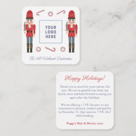 Retro Red Nutcracker Business Logo Happy Holidays Mitteilungskarte
