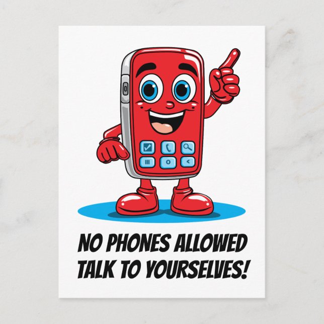 Retro Red Phone Ban Illustration Postkarte (Vorderseite)