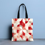 Retro Red Pink White Mid Century Bauhaus Pattern Tasche<br><div class="desc">Retro Red Pink White Mid Century Bauhaus Pattern Tote Bags features a vintage bauhaus pattern in red,  pink,  white and gray. Perfect gifts for girly gift for birthdays,  celebrations,  thank you gifts,  staff,  Christmas and holiday gifts. Created by Evco Studio www.zazzle.com/store/evcostudio</div>
