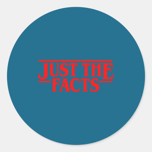 Retro Red Quote Just The Facts Funny Basic Simple  Runder Aufkleber (Vorderseite)