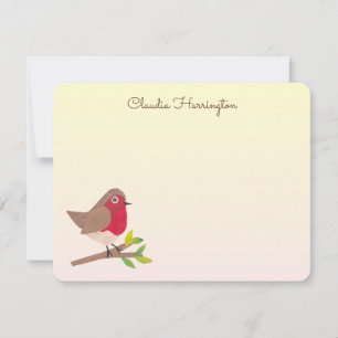 Retro Red Robin Vintag Inspiriert Hand-Illustriert Mitteilungskarte
