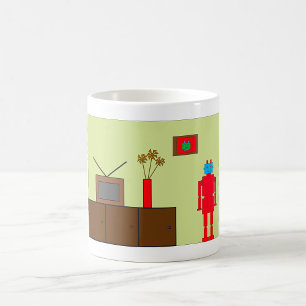 Retro Red Robot Kaffeetasse