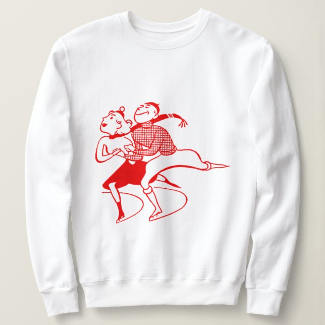 Retro Red Skaten Couple Sweatshirt (Design vorne)