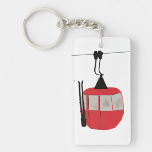 Retro Red Ski Gondola Lift Personnalisé