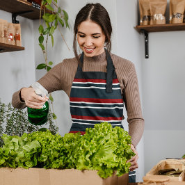 Retro Red Stripes Schürze