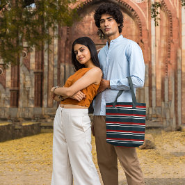 Retro Red Stripes Totbeutel Tasche