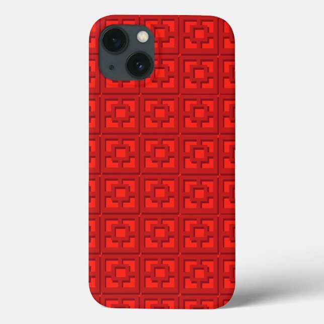 Retro Red Trellis iPhone / coque ipad (Verso)