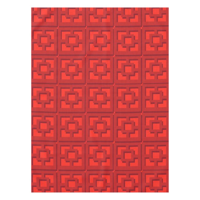 Retro Red Trellis Tablecloth Tischdecke (Vorderseite)