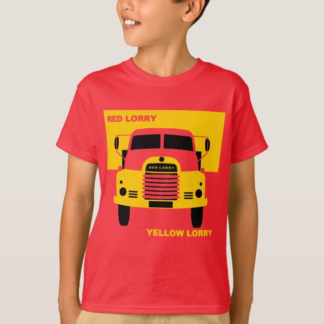 Retro Red Truck Gelber LKW T - Shirt (Vorderseite)