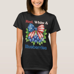 Retro Red, White and Blueberries Patriot USA Flag T-Shirt