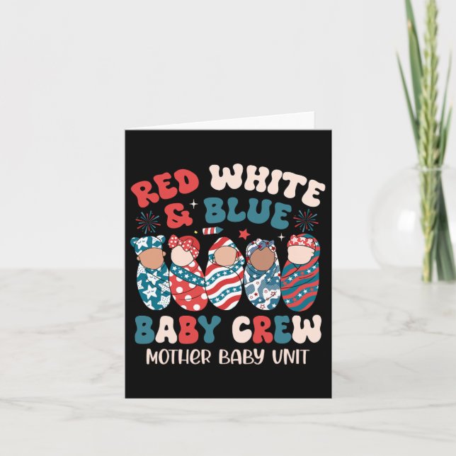 Retro Red White Blue Karte (Vorderseite)
