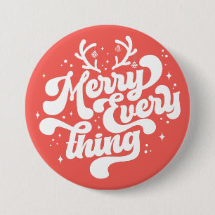 Retro Red White Merry alles Frohe Weihnachten Button