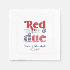 Retro Red White und Due Baby Dusche Party Keks Serviette