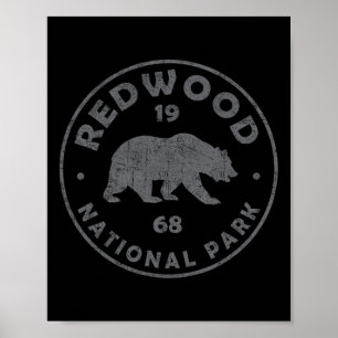Retro Redwood Nationalpark Frauen Männer Kinder Vi Poster