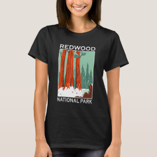 Retro Redwood Nationalpark Outdoor Camping Andenke T-Shirt