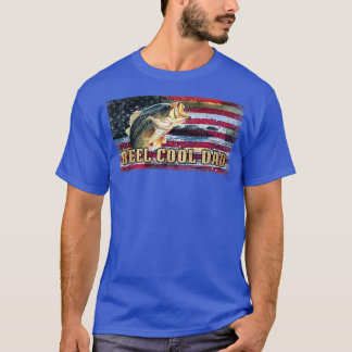 Retro Reel Cooler Vater Amerika Flag Daddy Flag T-Shirt