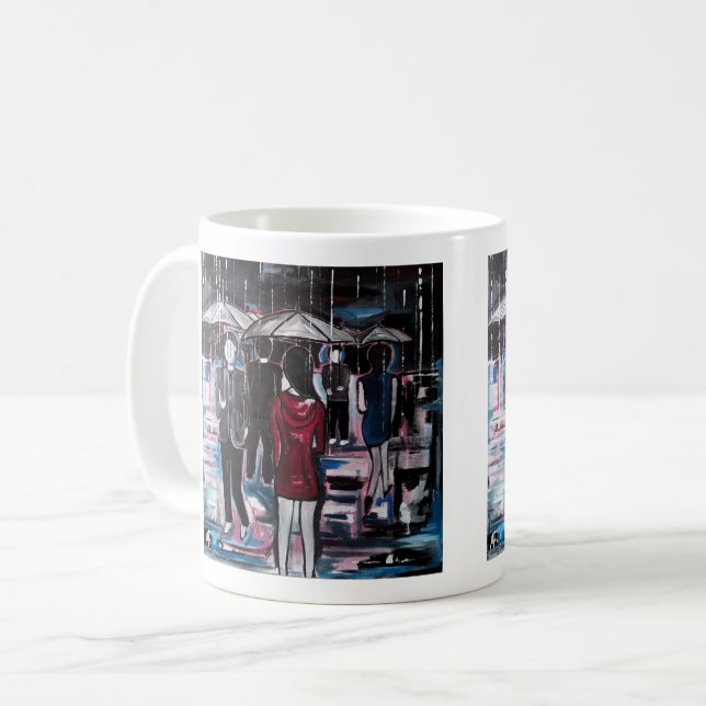 Retro-Regen-Gemälde von Alfred Fox  Kaffeetasse (Vorderseite Links)