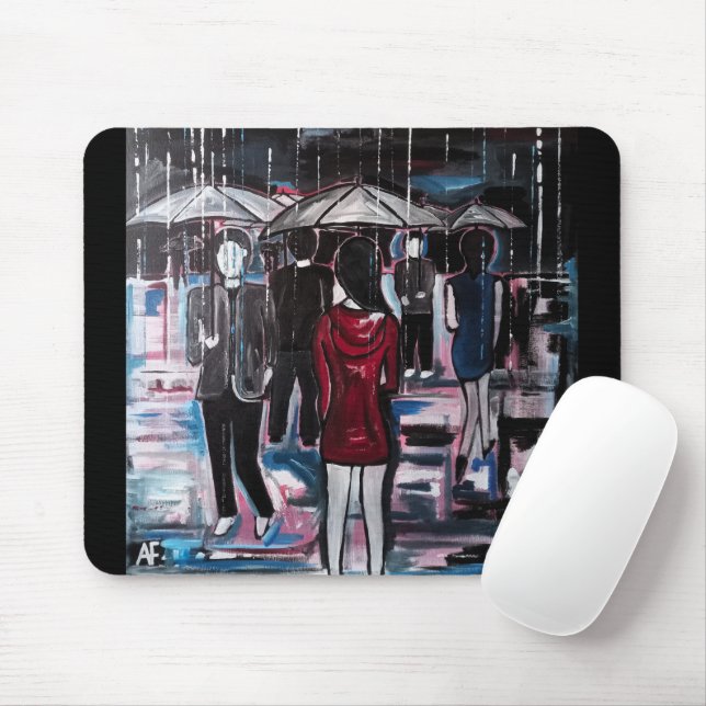 Retro-Regen-Gemälde von Alfred Fox Mousepad (Mit Mouse)