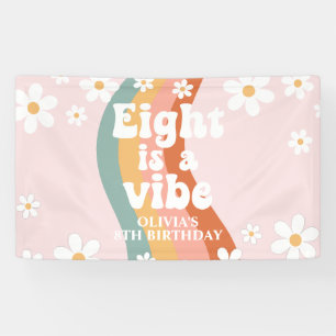 Retro Regenbogen Acht ist eine Stimmung Daisy 8TH Banner