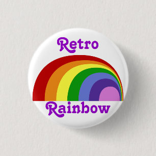 Retro-Regenbogen-Button Button