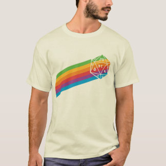 Retro Regenbogen d20 T-Shirt