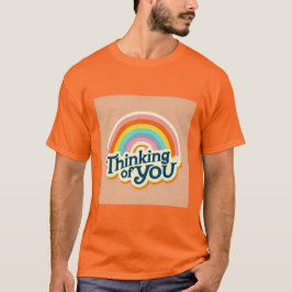 Retro-Regenbogen-Denken Sie an Ihr Hemd für Männer T-Shirt