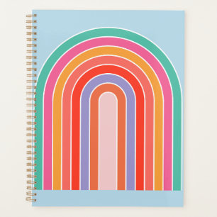 Retro-Regenbogen Farbige Blautöne Planer