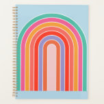 Retro-Regenbogen-farbiges Blau Planer<br><div class="desc">Abstrakt Retro Regenbogen - Farbiger Regenbogen - Blauer Hintergrund.</div>