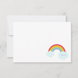 Retro Regenbogen-flache Karte scherzt Briefpapier