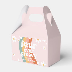 Retro-Regenbogen Four Ever Groovy Daisy 4. Geburts Geschenkschachtel