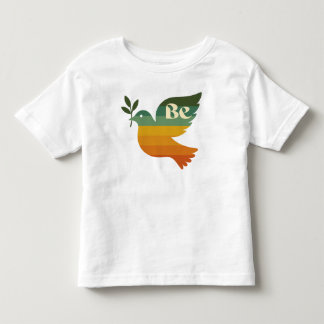Retro-Regenbogen-Friedens-Tauben-T-Shirt für Klein Kleinkind T-shirt