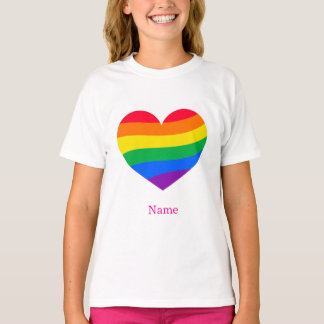 Retro-Regenbogen-Herz - Süße bunte abstrakte Kunst T-Shirt