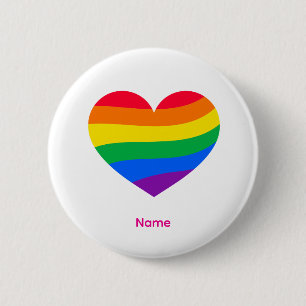 Retro-Regenbogen-Herz - Süße farbenfrohe abstrakte Button