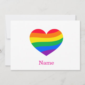 Retro-Regenbogen-Herz - Süße farbenfrohe abstrakte Einladung